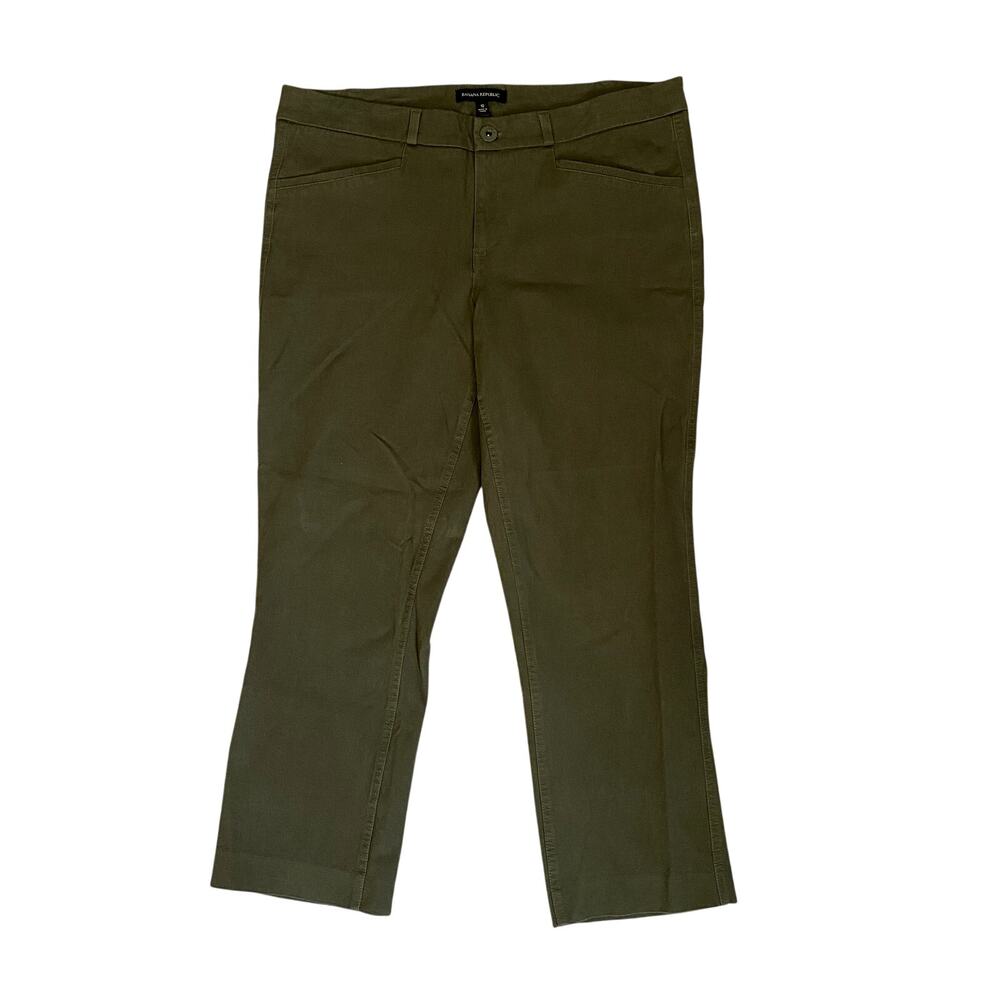 Banana Republic Women's Size 10 Olive Army Green Sloan Stretch Crop Ankle Pants